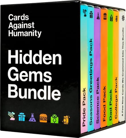 Cards Against Humanity Hidden Gems Bundle 6 Themed Packs + 10 All-new Cards
