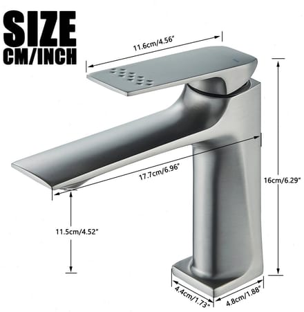 Design wastafelkraan zilver mat