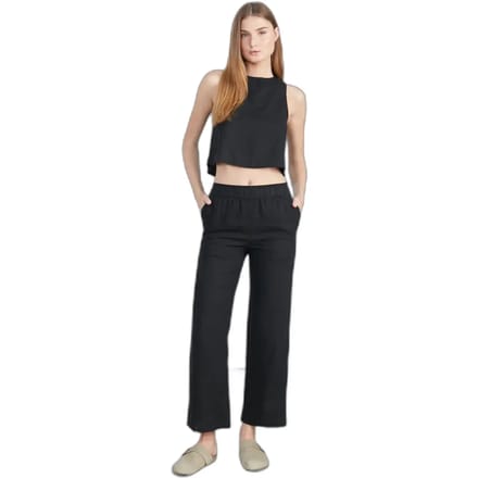 Brede broek met elastische taille vrouw 24 Colours