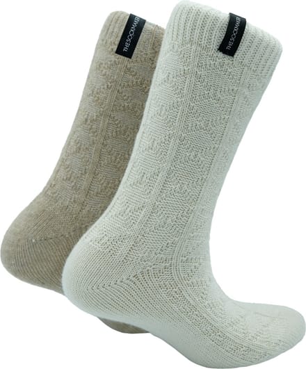 The Sockmaker sokken dames 36-41 - 2-pack Wool Boot - duurzaam - Cream and Brown