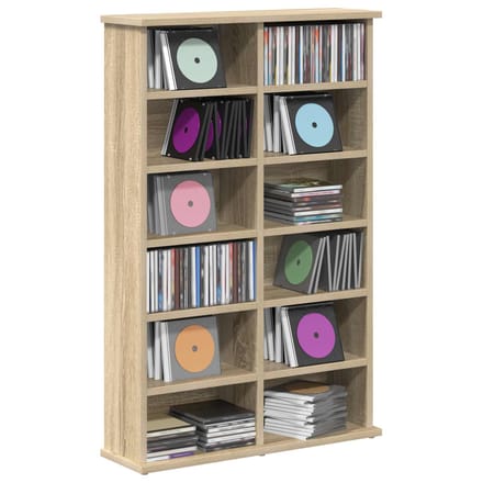 vidaXL - CD - Kast - Sonoma - Eiken - 60 - x - 17 - x - 92 - cm - Bewerkt - hout