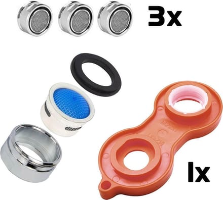 DW4Trading Universele Kunststof Perlator - Sleutel Kranen - M20, M22, M24, M28 - Incl. 3x M24 Perlators