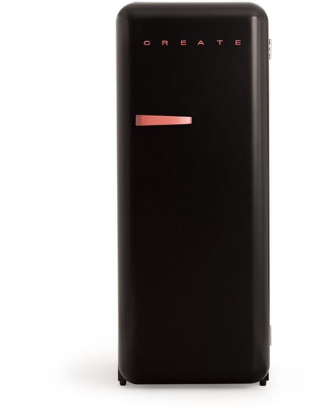 CREATE - Koelkast in retrostijl - Zwart - Handvat Terracotta - FRIDGE RETRO 281L