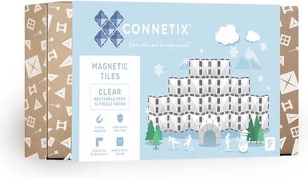CONNETIX - Magnetisch Tegels - Transparante Rechthoekige Verpakking - 12 Stuks - Magnetisch Speelgoed