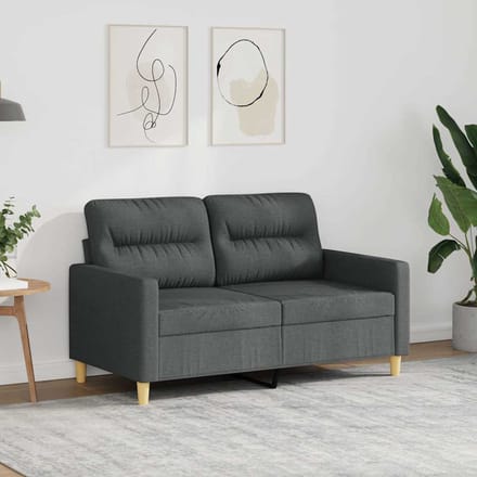 Vidaxl Bank 2-Persoons, Donkergrijs, 120 Cm, Bekleed met Stof