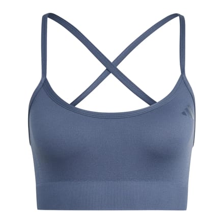 Adidas Performance Workout Essentials Light-Support Knit Beha - Dames - Blauw