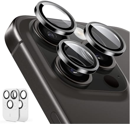 ESR Armorite Camera Lens Protector Geschikt voor Apple iPhone 17 Pro (Max) / 16 Pro (Max) - 9H Tempered Glass - Case Friendly - Zwart 2-Pack