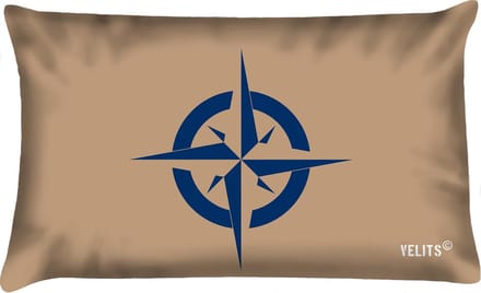 Sierkussen - Buitenkussen Denim Original Waterafstotend Bootkussen Kompas - Multicolor - 60 Cm X 40 Cm