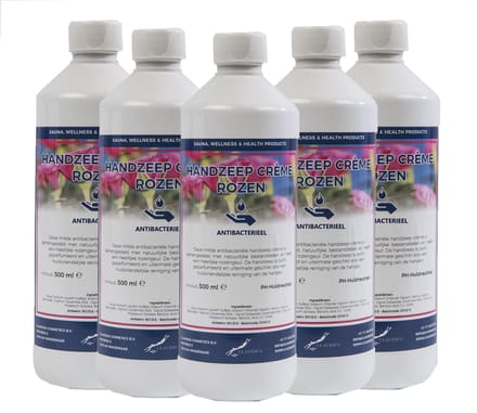 Handzeep Crème Rozen 500 ml - set van 5 stuks - Voordeelverpakking