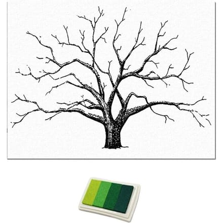 Bruiloft vingerafdruk boom vingerafdruk bruiloft gastenboek groen 30x40cm groen