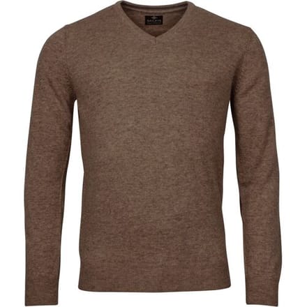 Baileys Trui V-Neck Uni Color Lambswool Tobacco / male