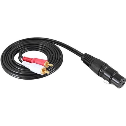1,5 m Stereo Audio Splitter Patch Y-kabel Snoer 1 XLR Female naar 2 RCA Stekker