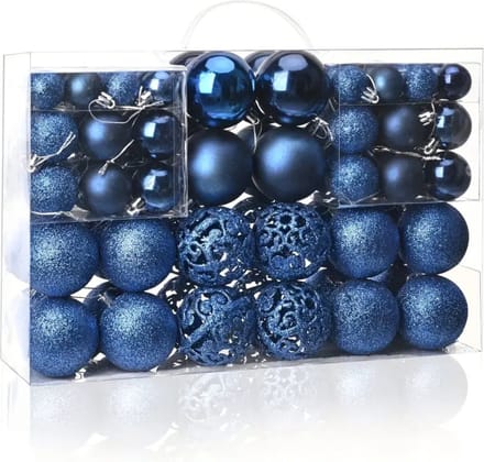 Nivard Kerstballen - Kerstversiering - Plastic - Blauw - Kerstballenset - 100 stuks