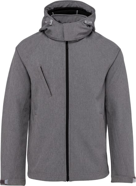 Kariban Heren softshell jas met afneembare capuchon K413 - Marl Grey - L