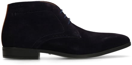 Van Lier - Heren - Donkerblauwe Portofino suède veterschoenen - Maat 40