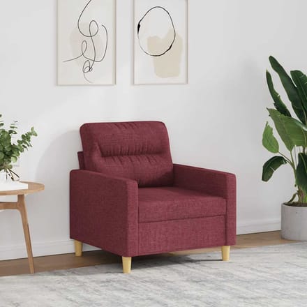 vidaXL Fauteuil 60 cm stof wijnrood