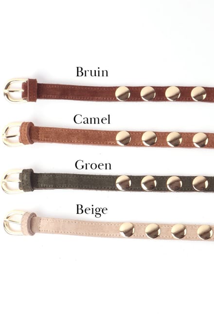 Giuliano Lederen Suede riem - Made in Italy - Dames - Beige