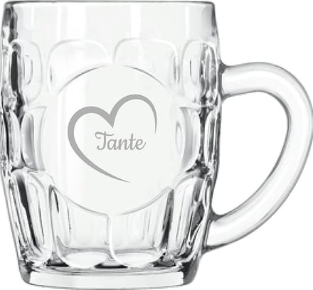 Gegraveerde Bierpul 55cl Tante met hartje