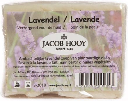 Jacob Hooy Lavendel zeep niet vloeibaar 240 Milliliter