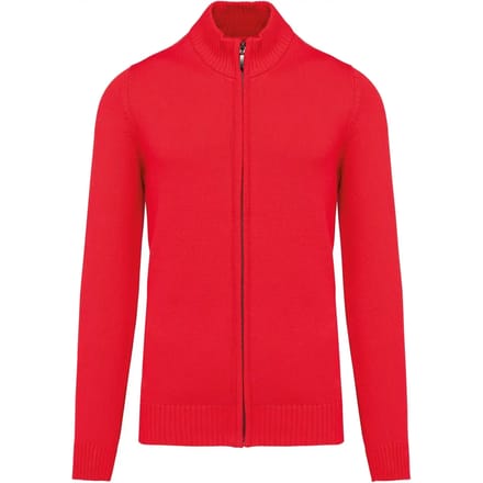Kariban Heren cardigan met rits K971 - Red - L