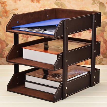 Documenten Organizer - Papierlade Sorter - Bureau Opruimen - Drielaags Ontwerp - 365 cm Breed - Zwart