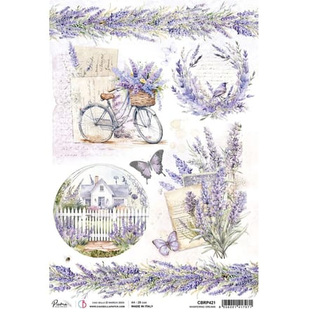 Motief strozijde "Morning in Provence - Lavendel op het Tuinhek"