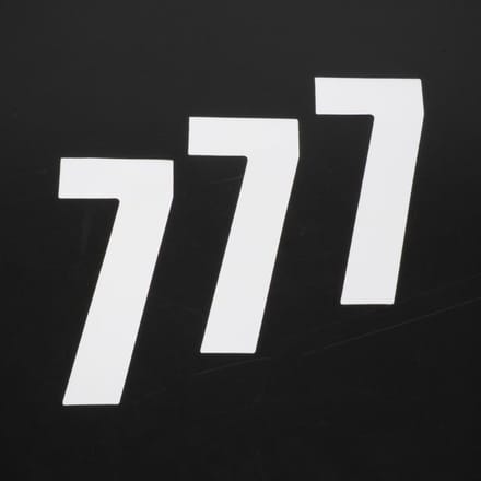 stickers race nummer zeven 7 wit 160x75mm voor motor cross