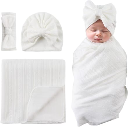 Inbakerdoek met Hoed en Hoofdband voor Pasgeboren Baby's Meerdere Kleuren