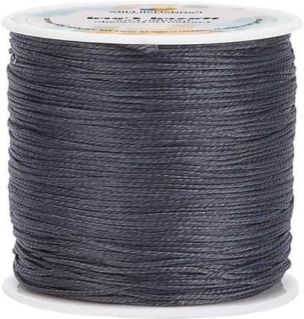 1mm Gewaxed Koord 105 Meter Grijs Polyester Touw voor DIY Armbanden, Kettingen en Macramé Projecten