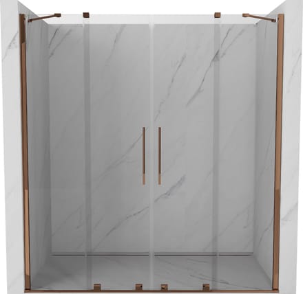 Mexen Velar Duo schuifdouchedeur 200 , transparant, roze goud - 871-200-000-02-60