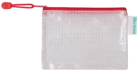 Opbergtas tarifold met rits 160x110mm pvc rd | 8 stuks