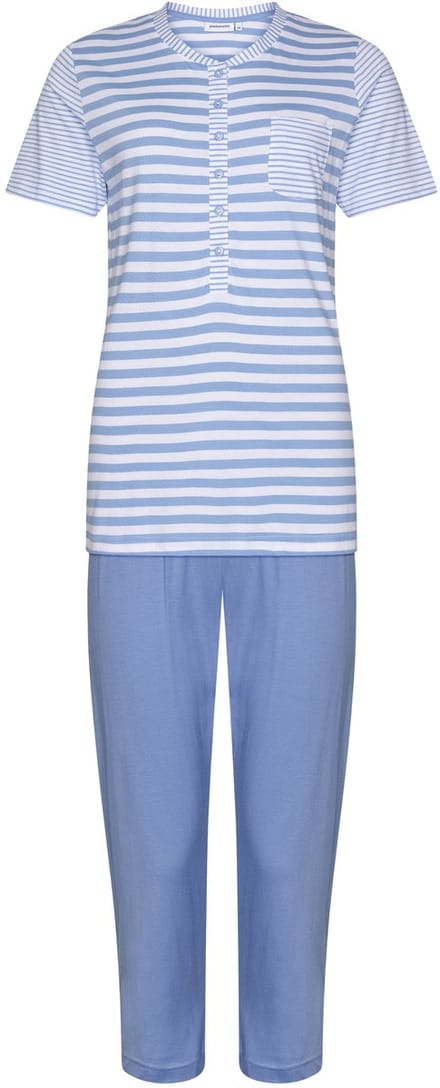 Pastunette Pyjama Soft Blue - Wit/Blauw Gestreept - Katoen - Maat 54