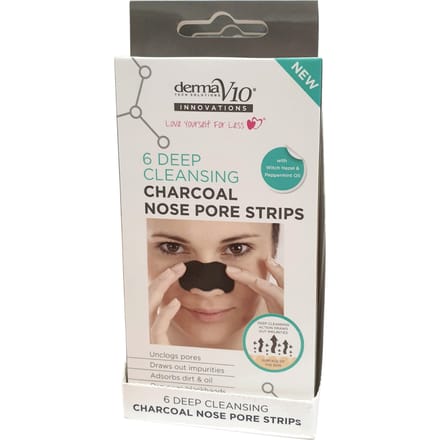 DermaV10 Deep Cleansing Charcoal Nose Strips 6 st