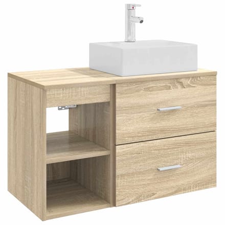 vidaXL - Badkamermeubel - Set - 2 - st - Sonoma - Eiken - Bewerkt - hout