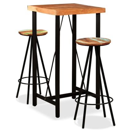 vidaXL - 3-delige - Barset - massief - acaciahout - en - gerecycled - hout