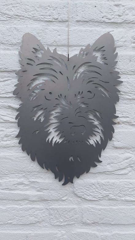 Metalen Hond - Cairn Terrier - Tuindecoratie - Metaalversiering - Cortenstaal