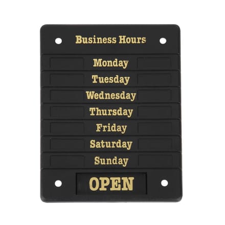 Deurbord Open Closed met openingstijden