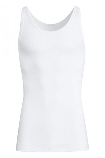 Con-ta - 2-pak heren singlets 740/6720 met ribbel - wit - maat 5 (M)
