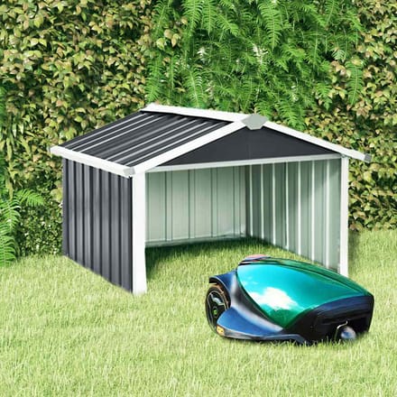 vidaXL - Overkapping - voor - robotmaaier - 92x97x63 - cm - staal - antracietkleurig