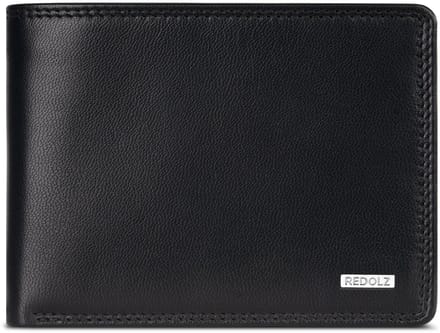 Redolz Leather Essentials QF portemonnee RFID leer 12 cm uitklapbaar - Jongens - Horizontaal - classic black
