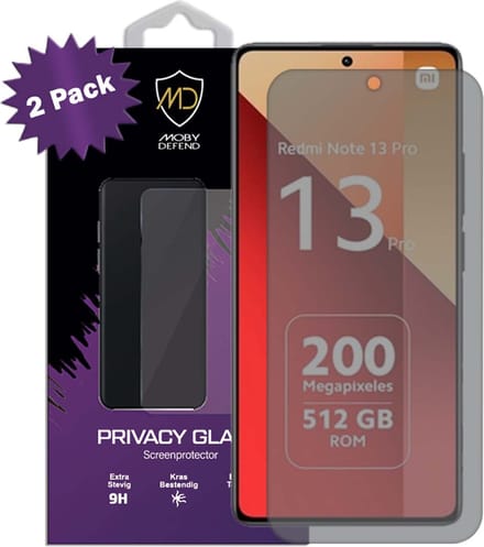 2-Pack MobyDefend Screenprotectors - Geschikt voor Xiaomi Redmi Note 13 Pro 4G - Matte Privacy Glass Screensavers