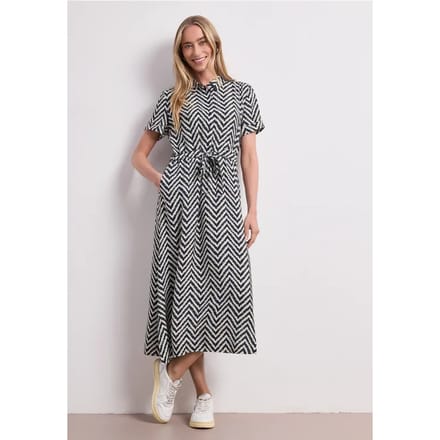 Midi-jurk met zigzagpatroon
