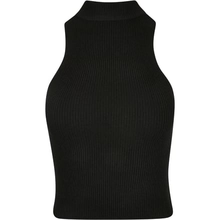 Urban Classics - Short Rib Knit Turtleneck Mouwloze top - 3XL - Zwart