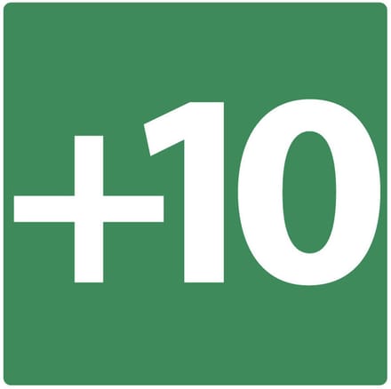 Niveau +10 bord - kunststof 100 x 100 mm