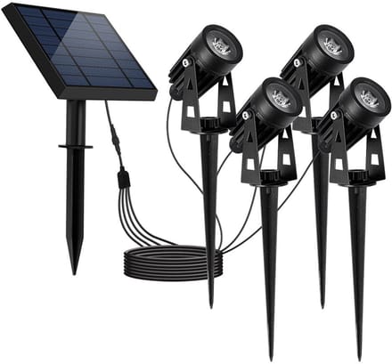 Set van 4 gekoppelde zonne-spotlights 200LM ROUNDY
