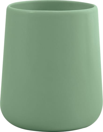 MSV Badkamer drinkbeker/tandenborstelhouder Malmo - Keramiek - groen - 8 x 10 cm