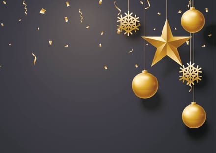 Kerst Placemat vinyl | Kerstballen zwart goud | 4 stuks
