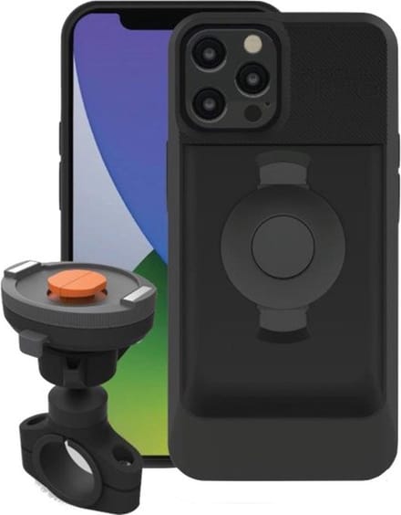 Tigra FitClic Neo Motorcycle Kit Telefoonhouder Motor voor Apple iPhone 12 Pro Max - Zwart