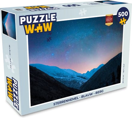 Puzzel Sterrenhemel - Blauw - Berg - Legpuzzel - Puzzel 500 stukjes