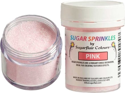 Sugarflair Sugar Sprinkles - Roze - 40g - Gekleurde Suiker - Eetbare Taartdecoratie